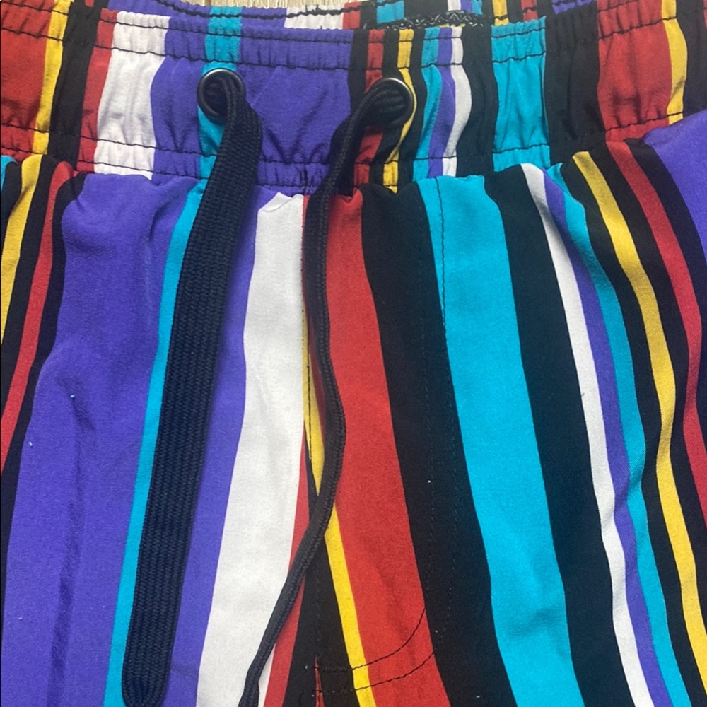 Colorful Striped Drawstring Shorts - Picture 2 of 8